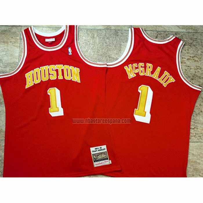 Camiseta Houston Rockets Tracy McGrady NO 1 Hardwood Classics Throwback Rojo